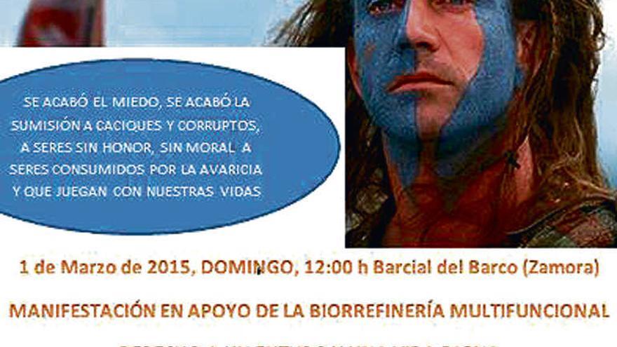 Uno de los mensajes de la convocatoria difundido la semana pasada a través de Wathsapp. A la derecha, el alcalde de Barcial, Alberto Pérez.