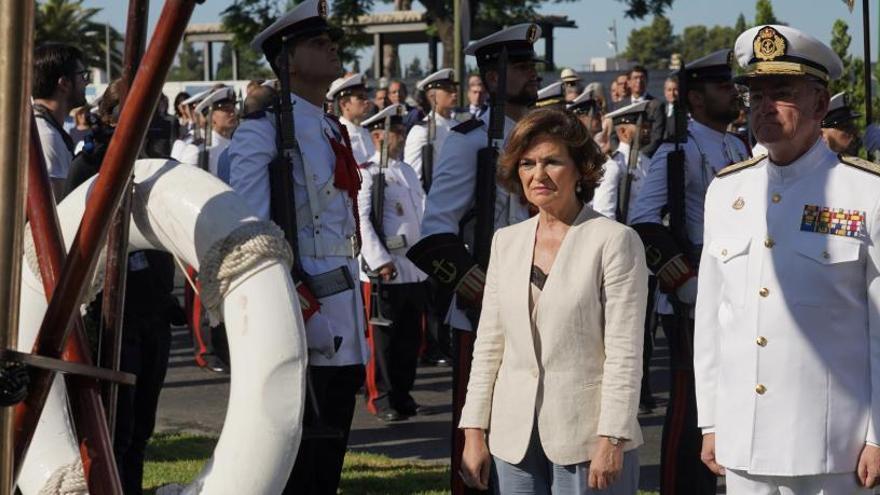 Carmen Calvo, en los actos conmemorativos.