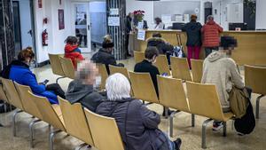 La sala de espera de un centro de salud de Barcelona el pasado enero.