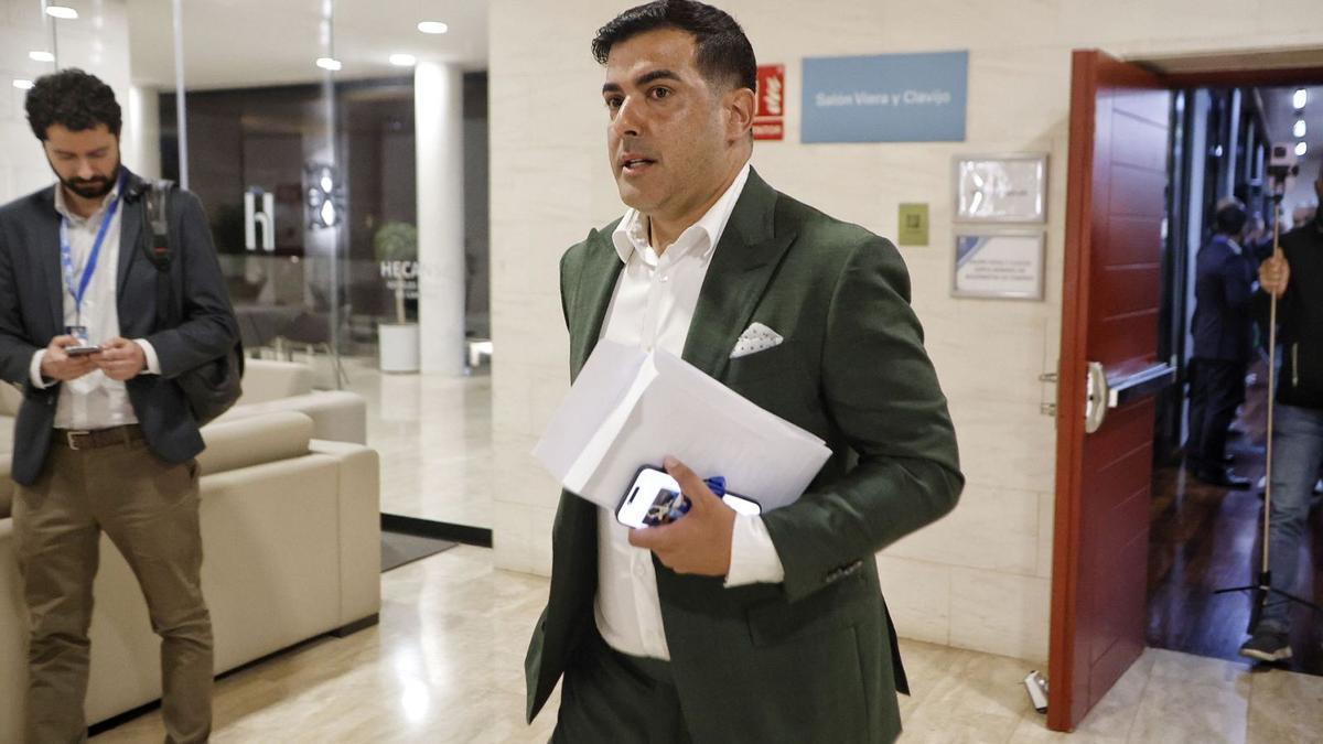 Rayco García, en la junta de accionistas del 25 de febrero. | MARÍA PISACA