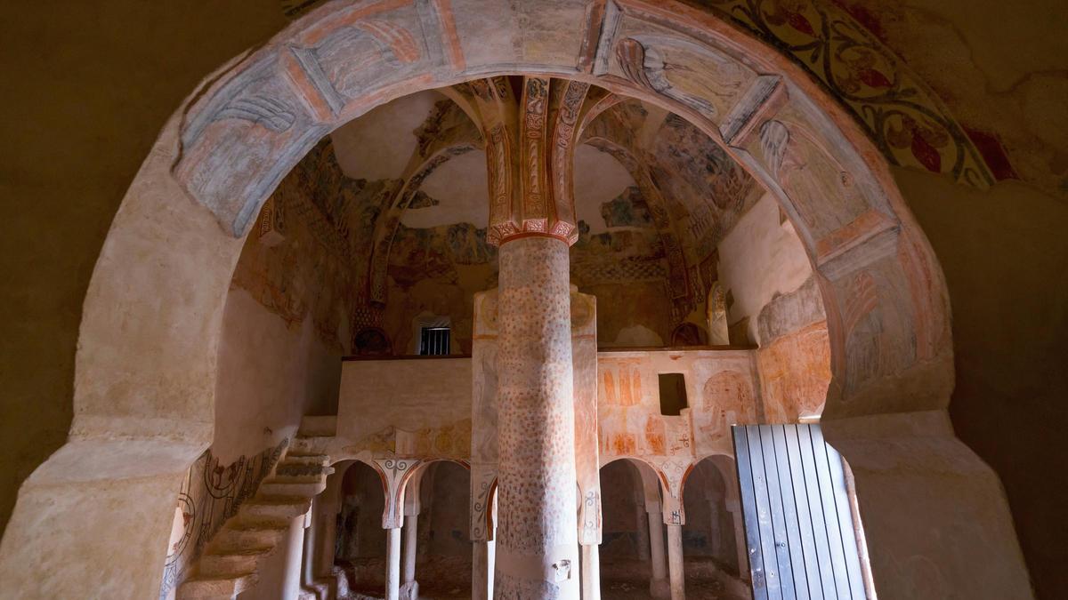 Una imagen del interior de la ermita de San Baudelio de Berlanga.