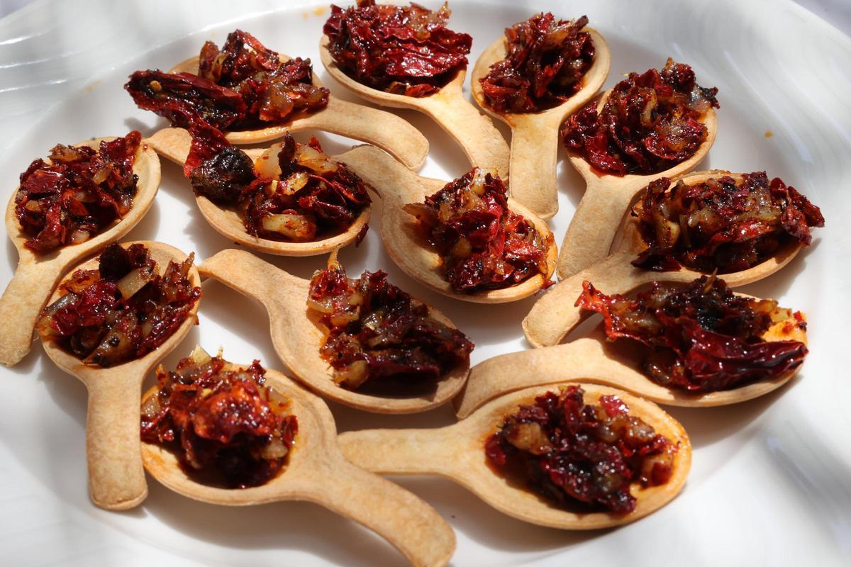 Cucharitas de pericana tradicional.