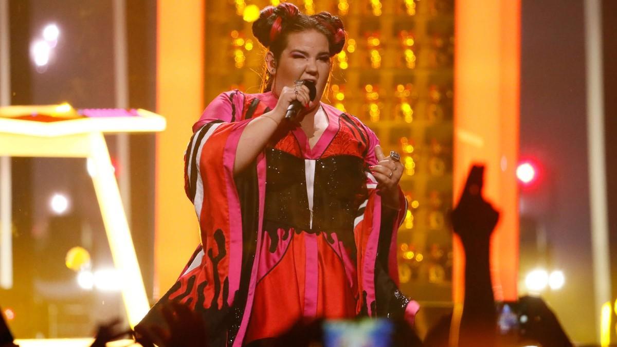 Netta en el escenario de Eurovisión 2018