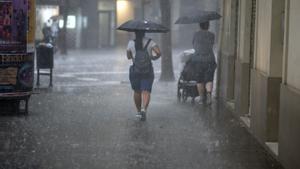 Lluvia intensa en Barcelona.