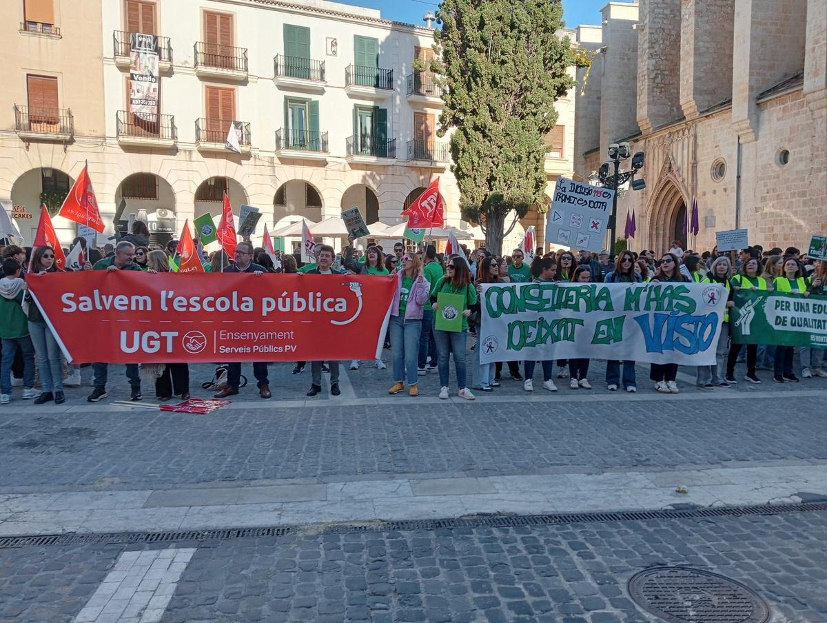 Una imagen de la manifestación de este martes en Gandia