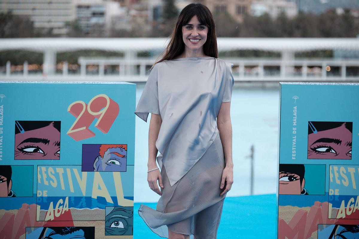 Macarena García, con las gotas de lluvia que mojaron su vestido