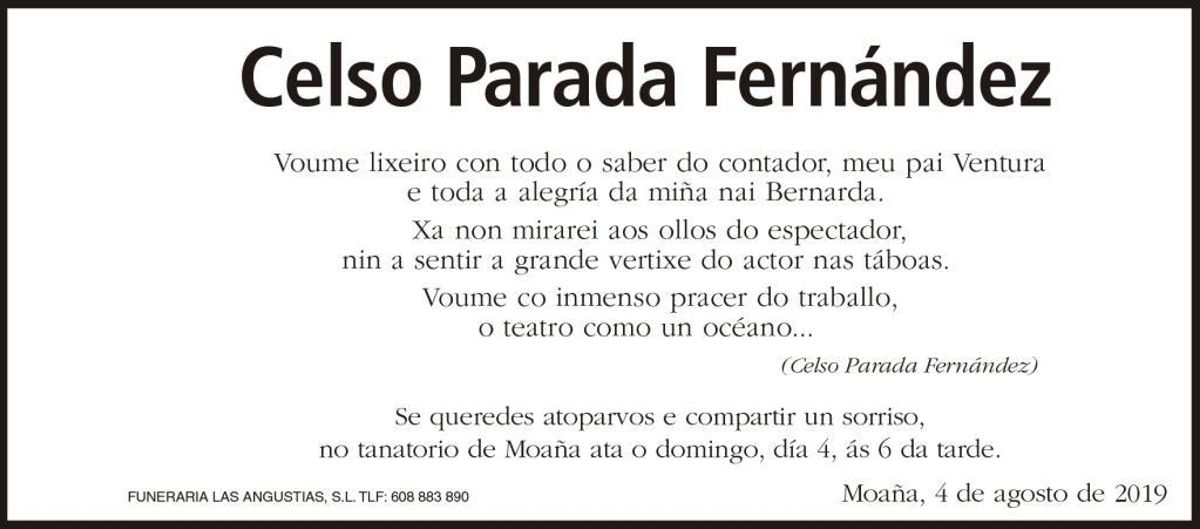 Celso Parada despídese cunha esquela en forma de poema
