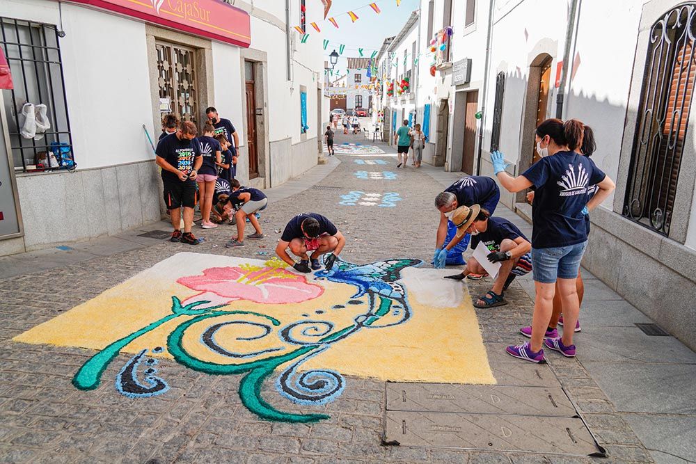 Alfombras para San Roque en Dos Torres