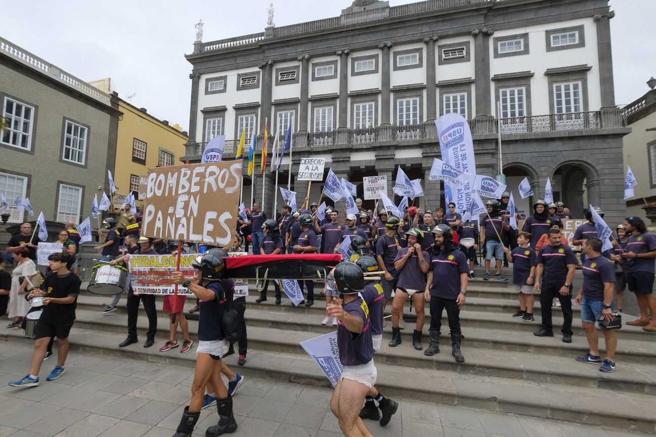 Manifestación bomberos de Las Palmas de Gran Canaria