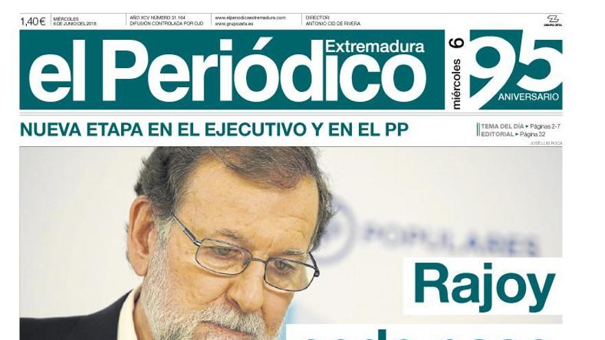 Esta es la portada de EL PERIÓDICO EXTREMADURA correspondiente al día 6 de junio del 2018