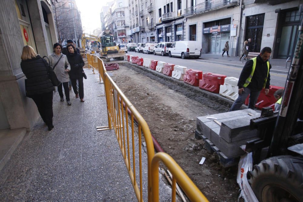 Obres del nou carril bici de Girona