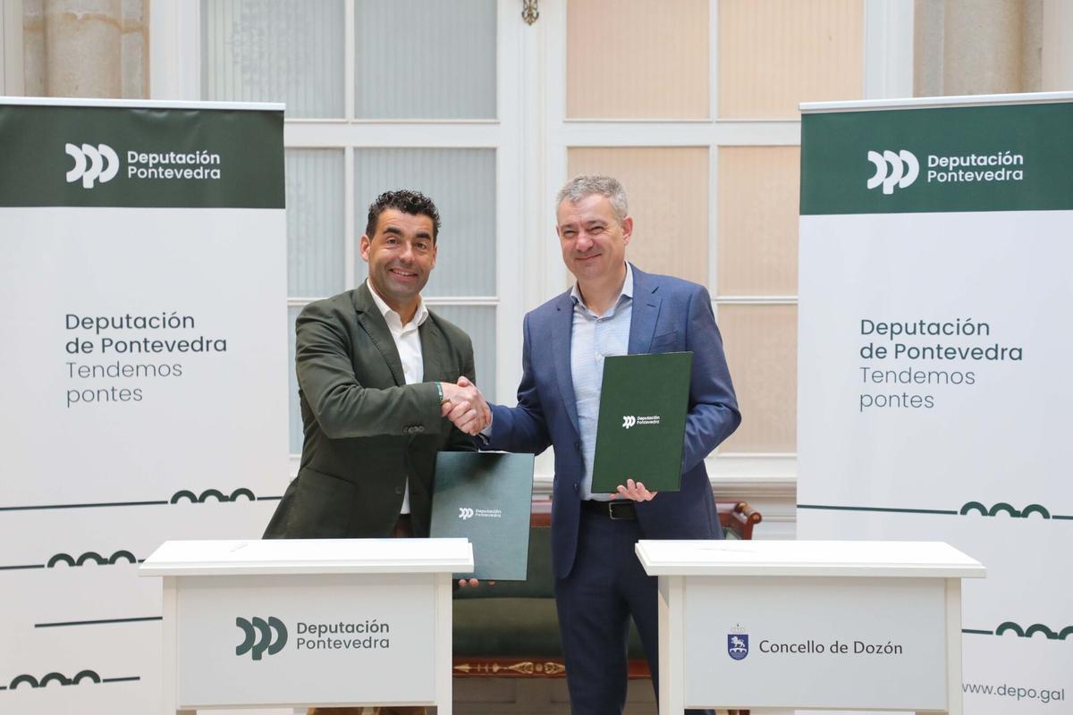Luis López y Adolfo Campos firmaron en mayo del año pasado el convenio de financiación.