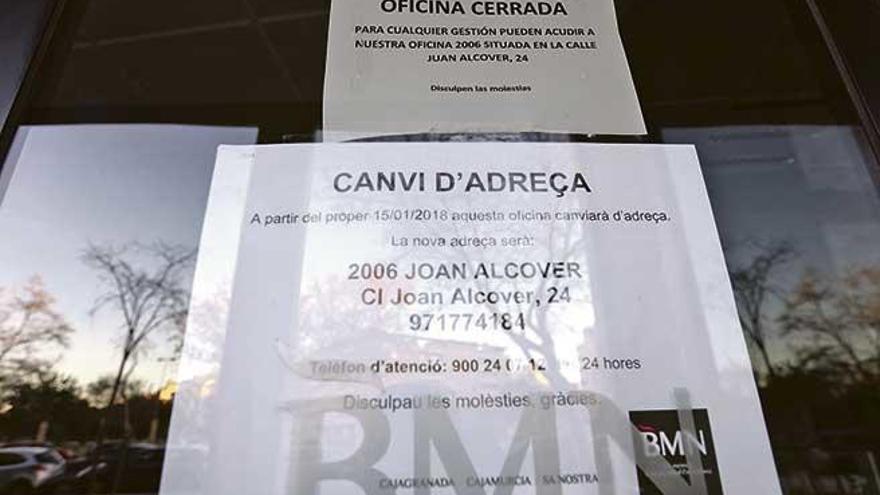La sucursal de BMN en la Avenida de México de Palma es una de las que cerró el lunes.