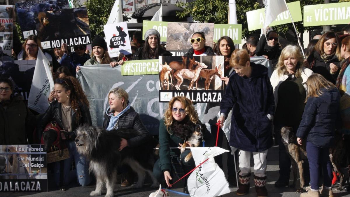 Manifestación contra la caza por el centro de Córdoba