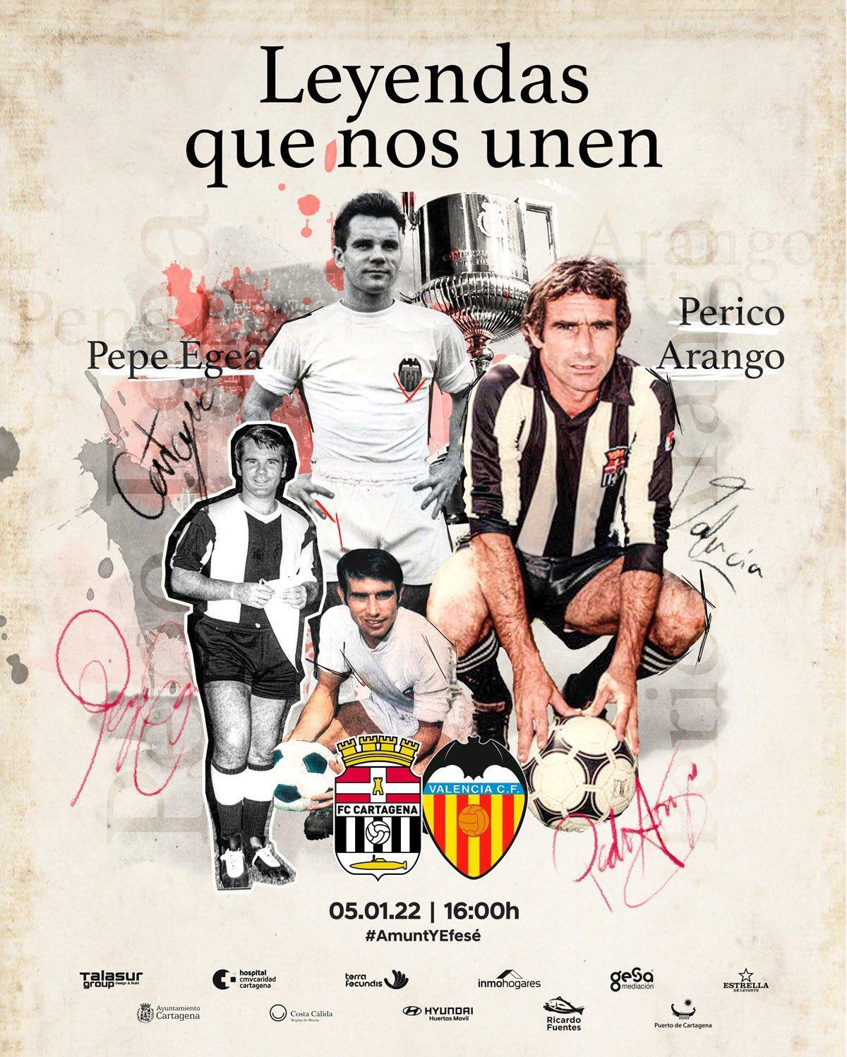 Cartel del FC Cartagena frente al Valencia