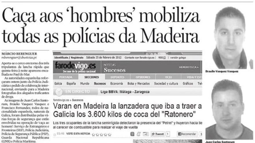 La Policía lusa busca a tres arousanos tras el hallazgo de la lanzadera varada en Madeira