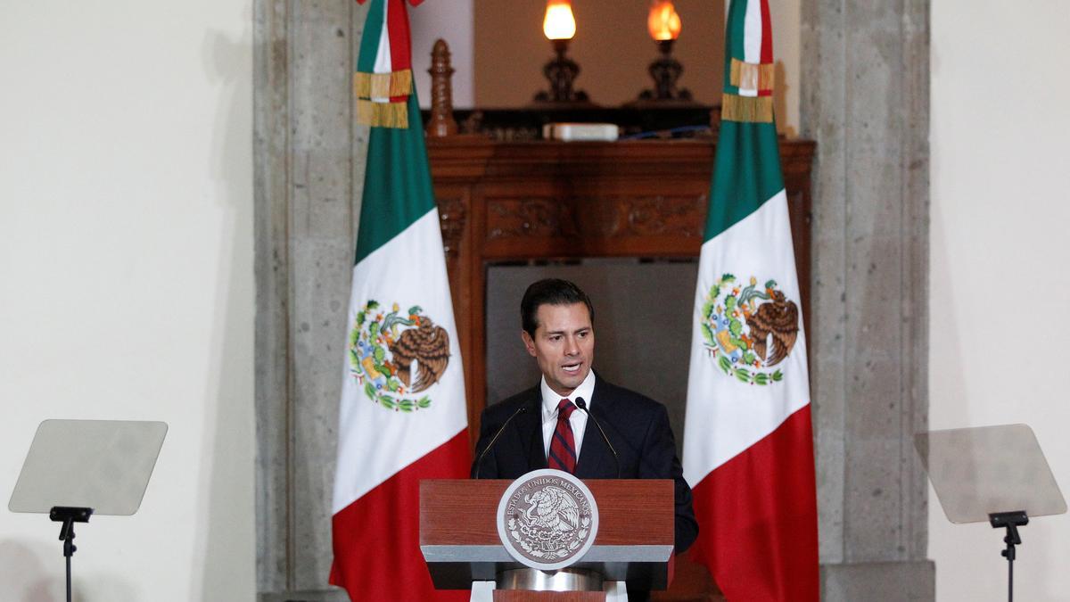 El presidente de México, Enrique Peña Nieto, durante su discurso ante el cuerpo diplomático.