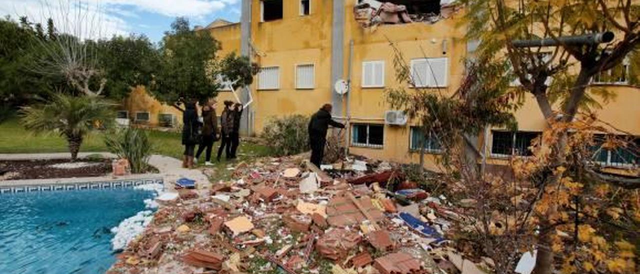 La zona de la piscina, días después de la explosión en diciembre