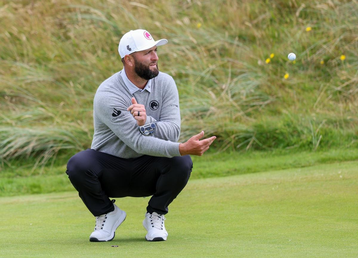 Jon Rahm, en un entrenamiento para el Bristish Open.