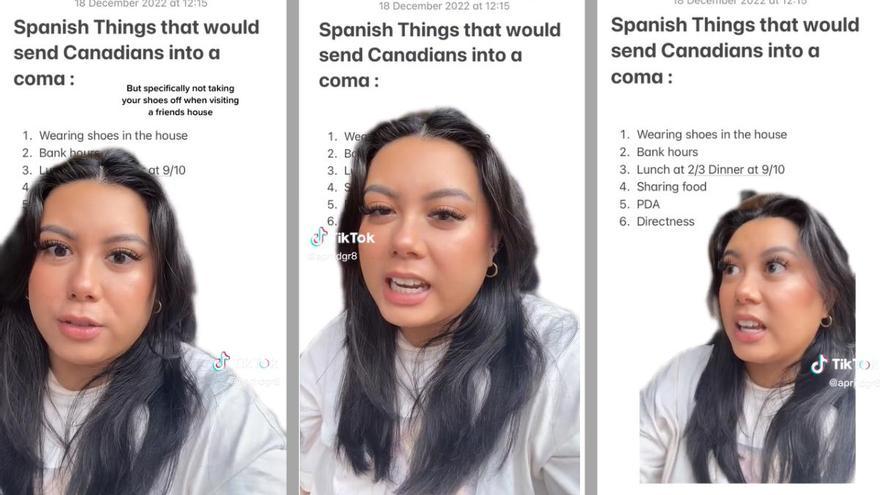 Una tiktoker canadiense señala las costumbres españolas que &quot;enviarían a los extranjeros a un coma&quot;