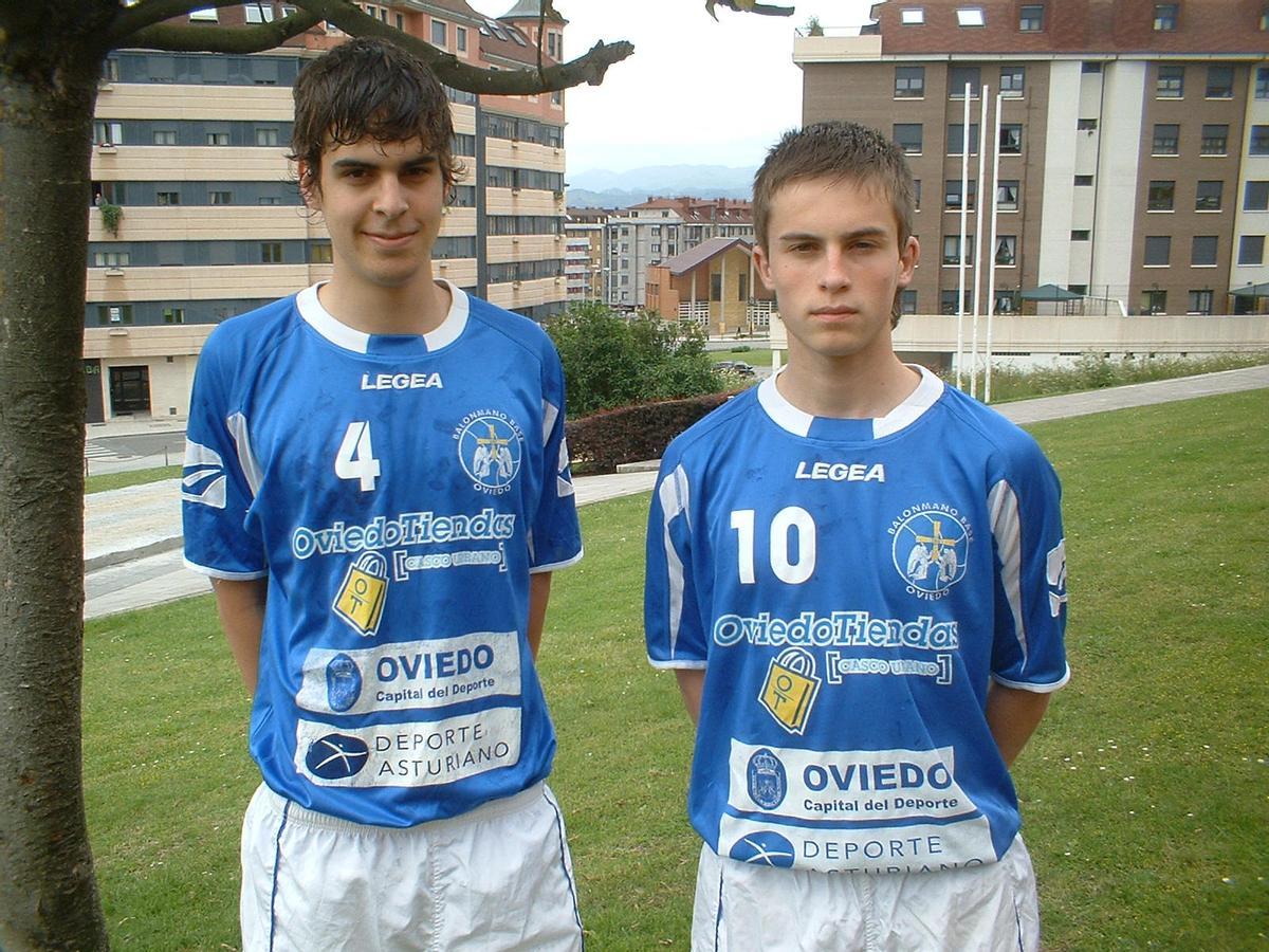Javier Borragán y Nacho Huerta, en su época de juveniles del Base Oviedo.