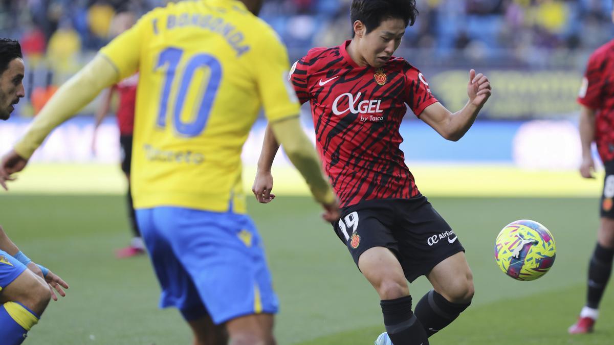 Kang In Lee von Real Mallorca in einer Spielszene bei der Niederlage in Cádiz.