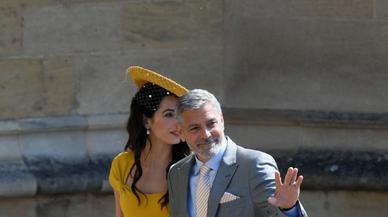 Amal Clooney y su impresionante vestido amarillo en la boda de Harry y Meghan Markle