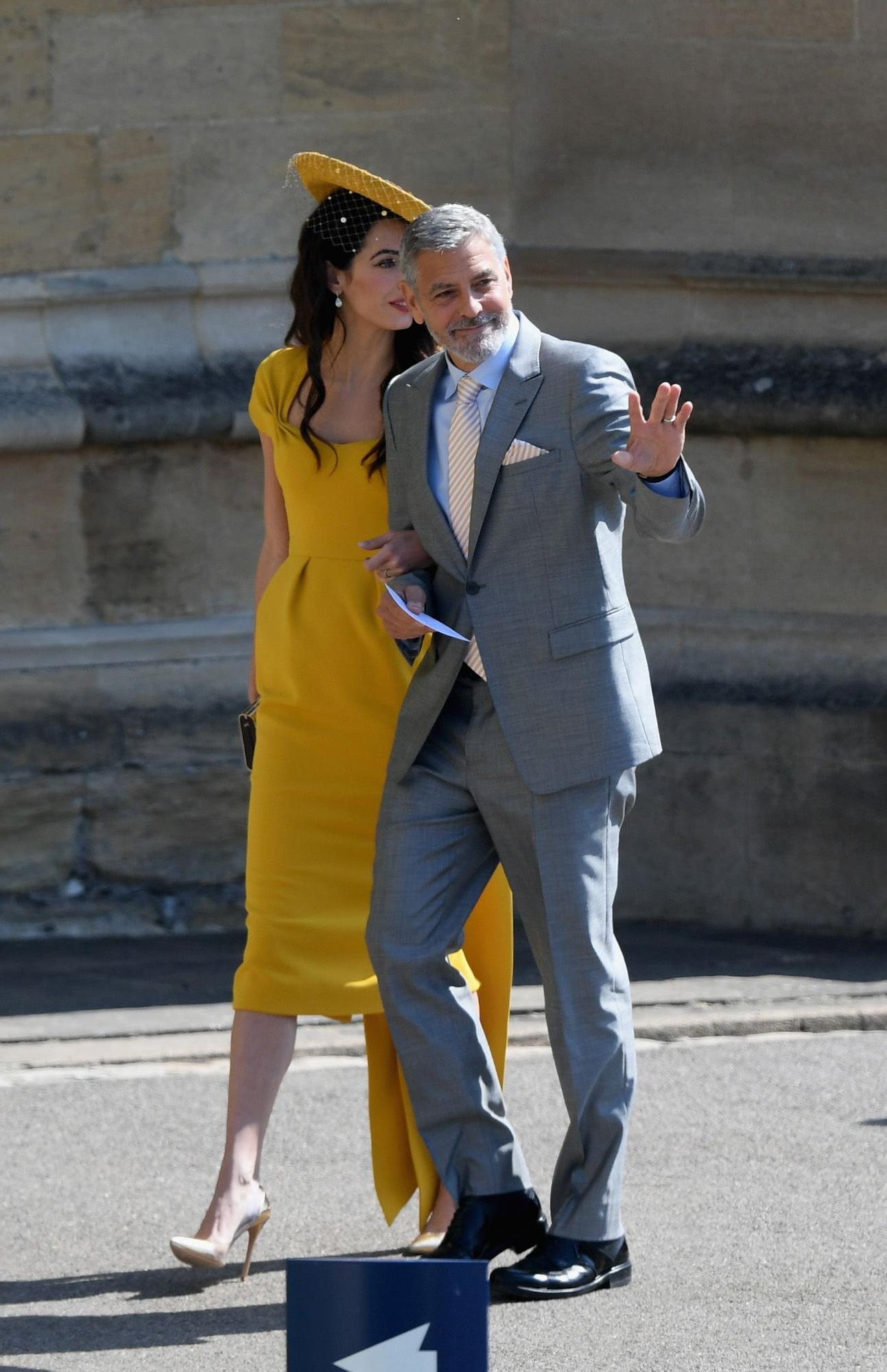 Amal Clooney y su impresionante vestido amarillo en la boda de Harry y  Meghan Markle - Woman