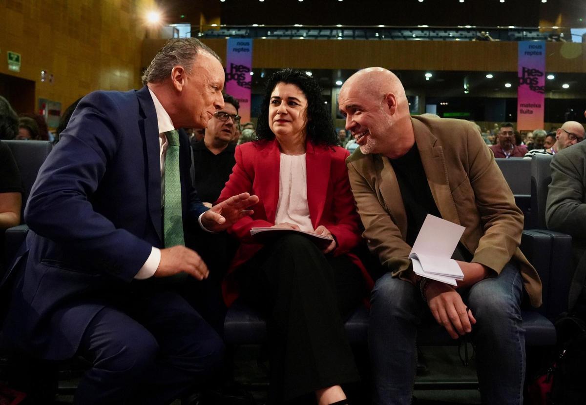 Salvador Navarro, Ana García Alcolea y Unai Sordo, en el XIII Congreso de CC OO-PV.