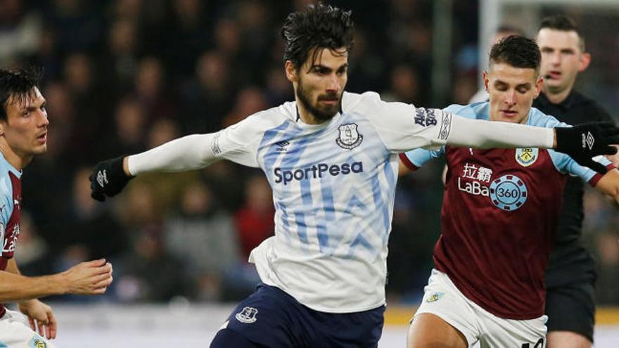 André en el partido ante el Burnley.