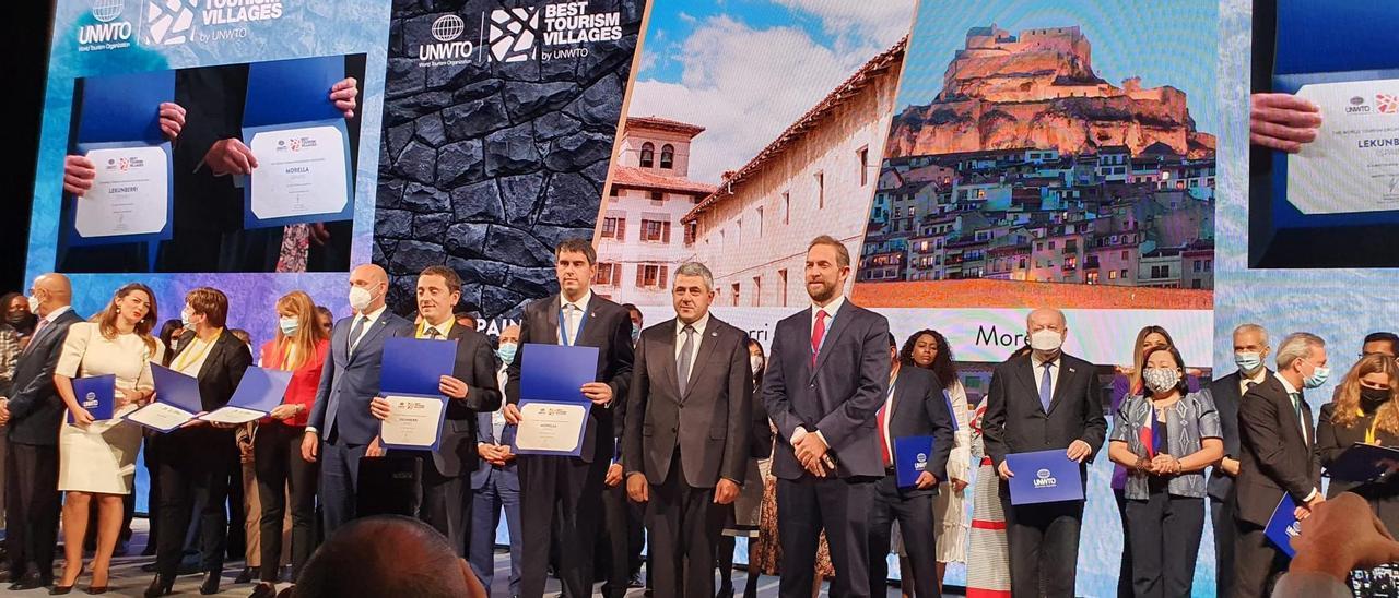 El alcalde de Morella, Rhamsés Ripollés, recogió el galardón en la asamblea general de la Organización Mundial del Turismo, celebrada en Madrid.