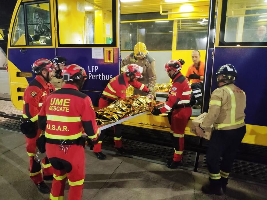 Simulacre d'emergències al túnel del Pertús