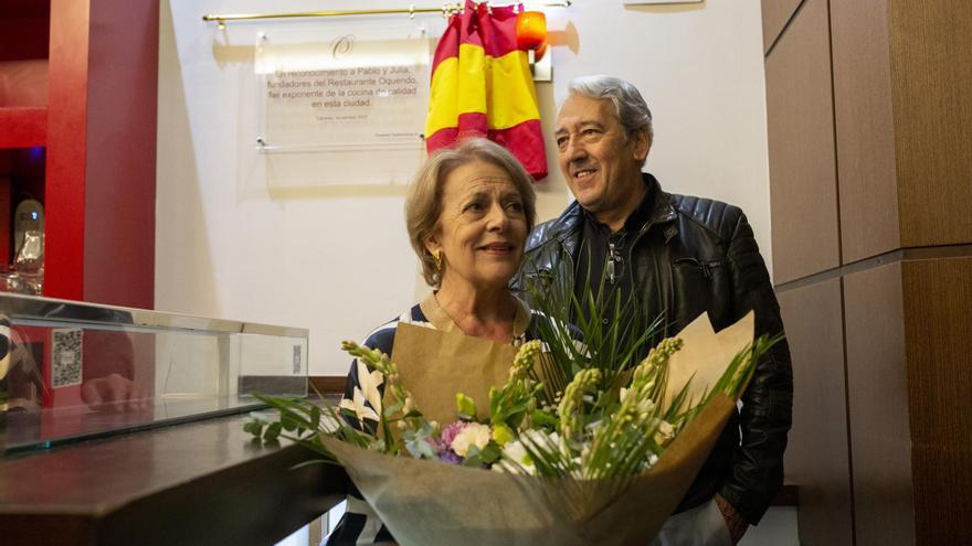 VÍDEO | Aplausos en el homenaje a Pablo Medrano en el restaurante Oquendo de Cáceres