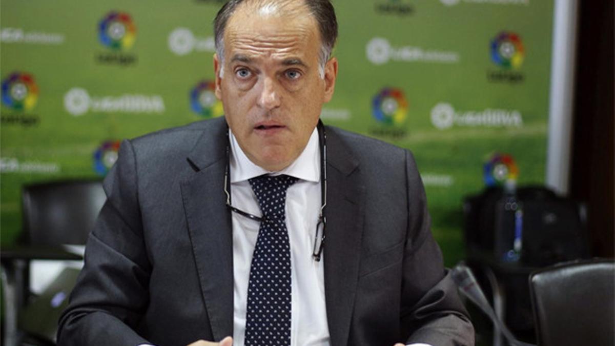 Tebas no aprueba el comportamiento del Barcelona