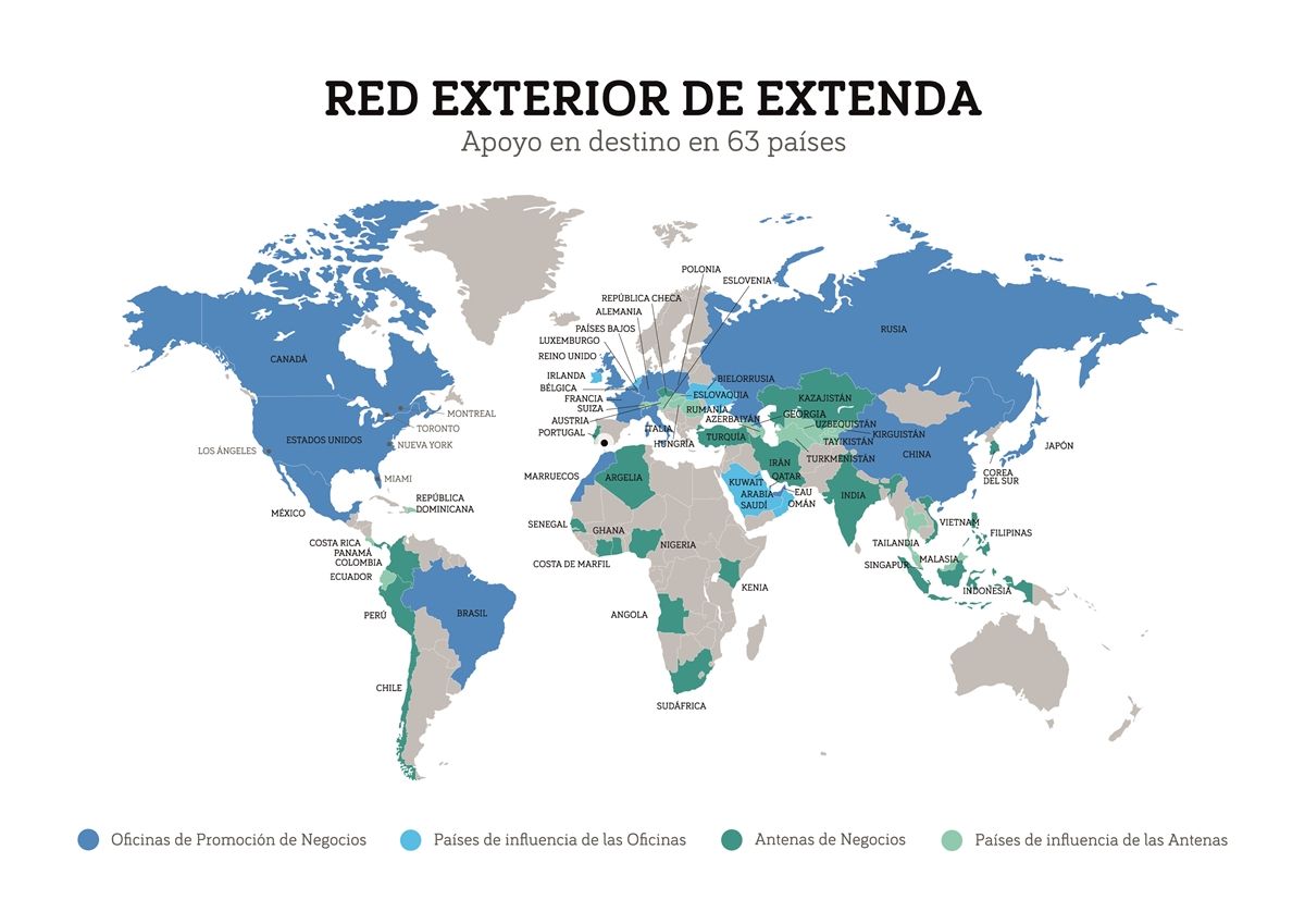 Mapa de la Red Extenda 2022.