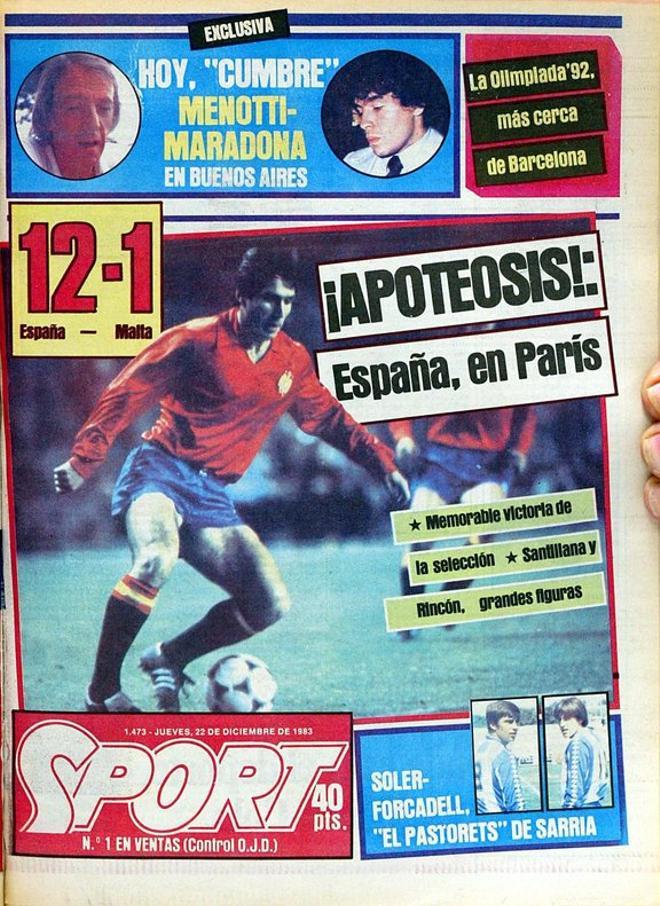 1983 - Histórico 12-1 de España a Malta en un partido de clasificación para la Eurocopa