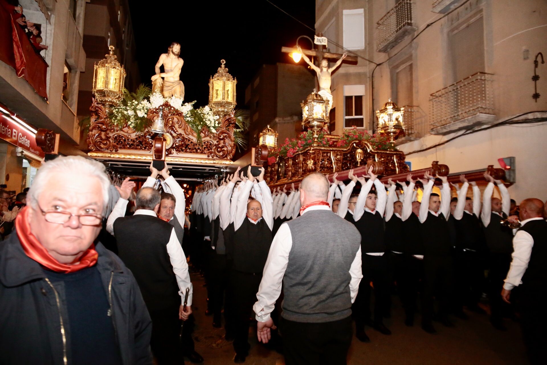 Imágenes del encuentro de las tres imágenes de la Archicofradía del Cristo de la Sangre de Lorca