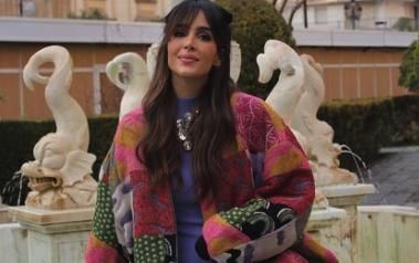 Rocío Osorno con bomber multicolor de Zara