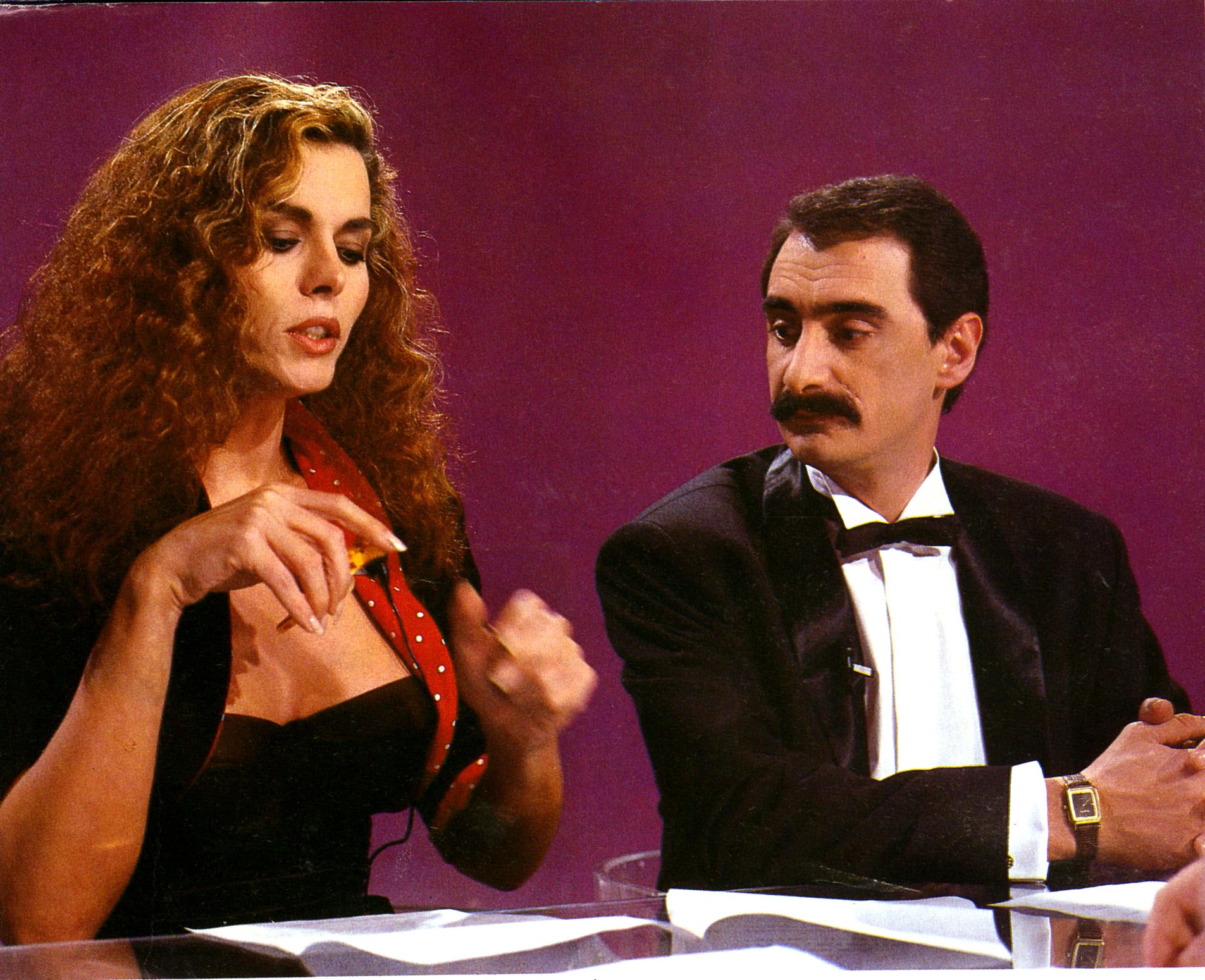 Bibiana Fernández (Bibi Andersen), junto a Carlos Herrera en un programa de televisión