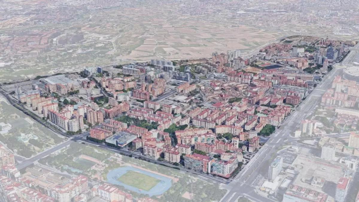 Figuración del ámbito del plan especial de Campanar y Beniferri