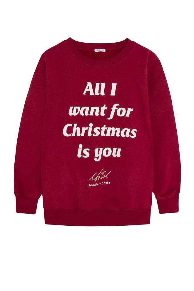 Sudadera 'All I want for Christmas is you' de Oysho