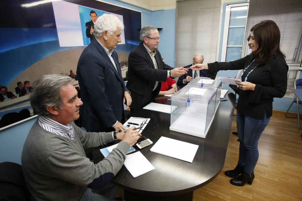 Carmen Maniega Vota en las primaras del PP en la sede de Avilés.