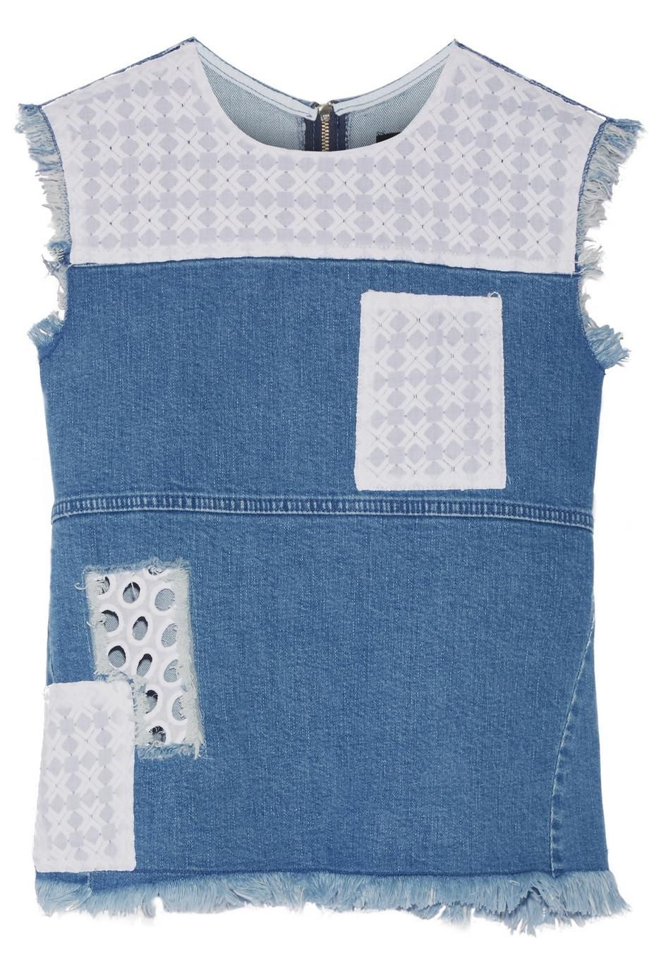 Todas llevan denim, top con `patchwork'.