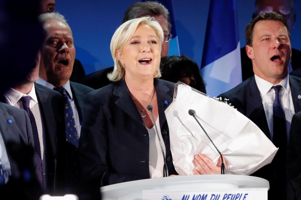 Marine Le Pen celebra el resultado electoral