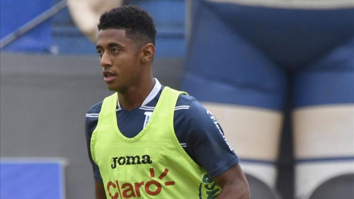 El 'Choco' Lozano, durante un entrenamiento con la selección hondureña
