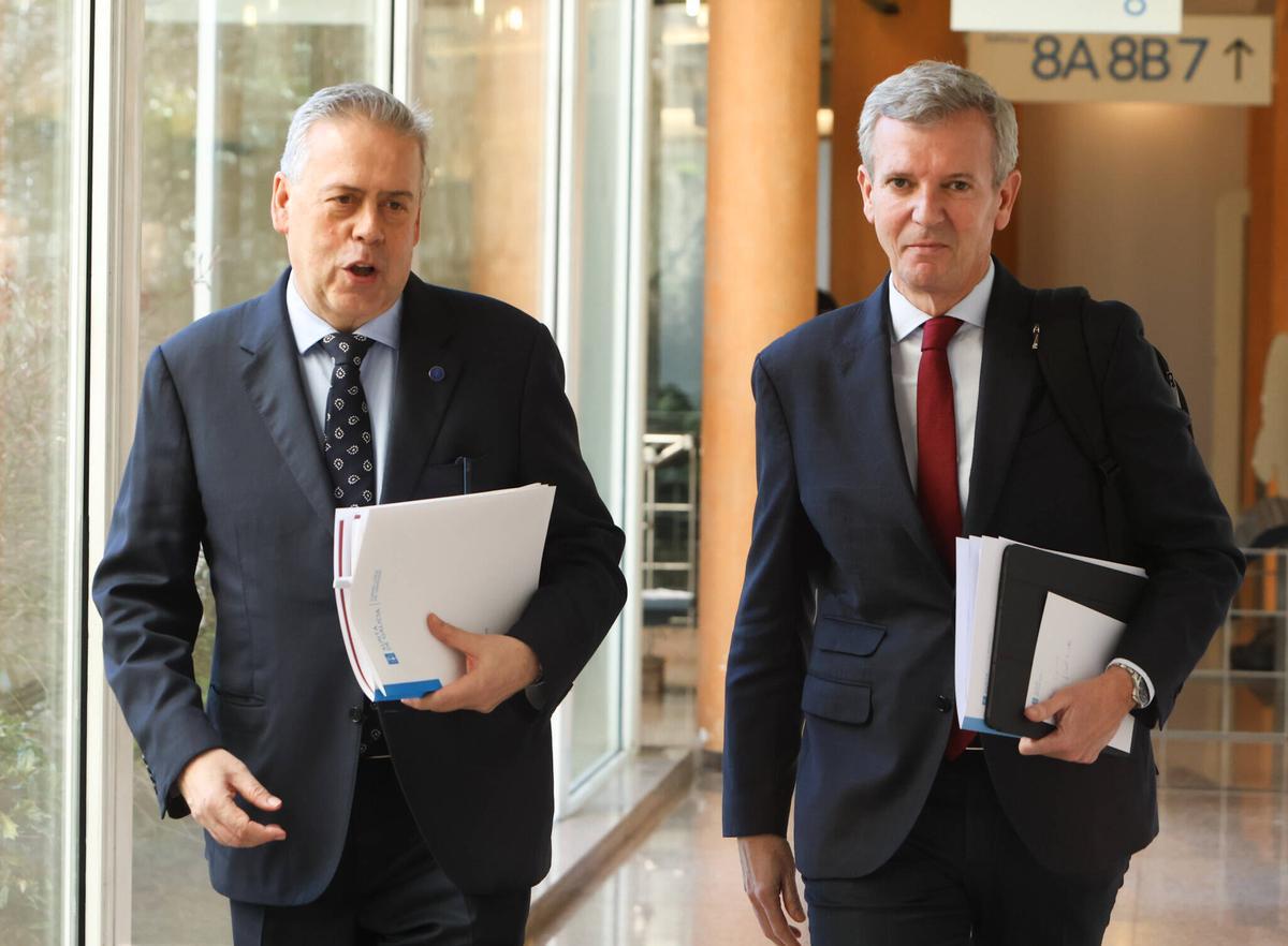 Caamaño y Rueda, tras el Consello de la Xunta de este lunes.