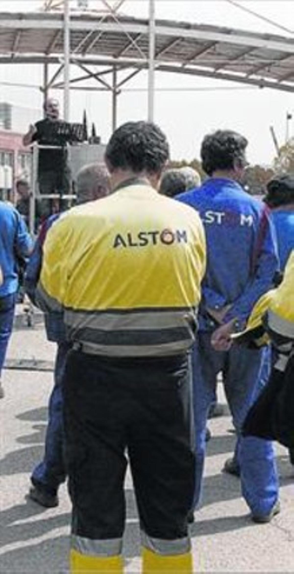 Treballadors d’Alstom.