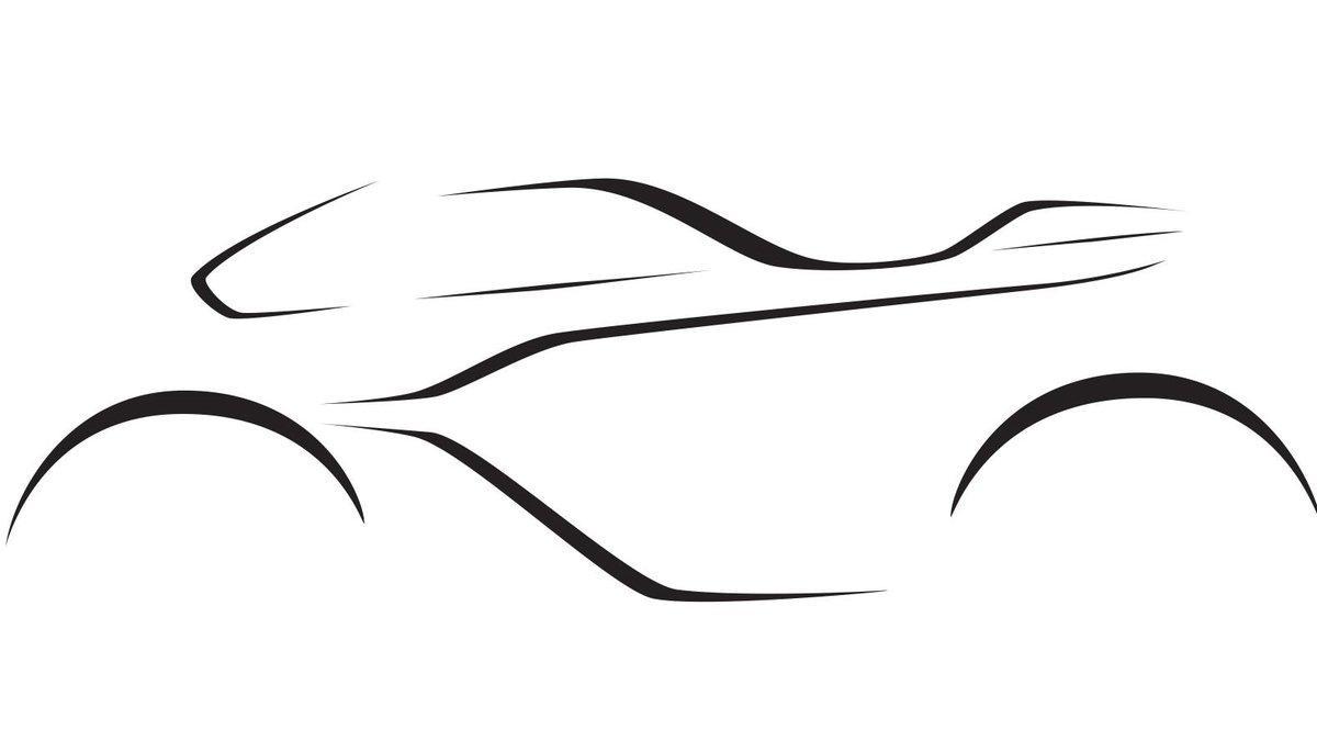 Primer boceto de la moto de Aston Martin y Brough Superior.