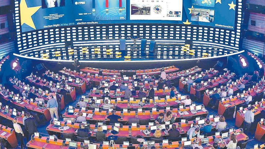 L’hemicicle del Parlament Europeu durant les últimes eleccions el 2019.