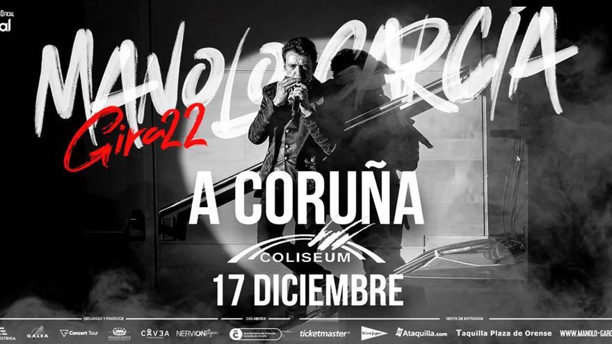 Cartel promocional del próximo concierto de Manolo García en A Coruña.